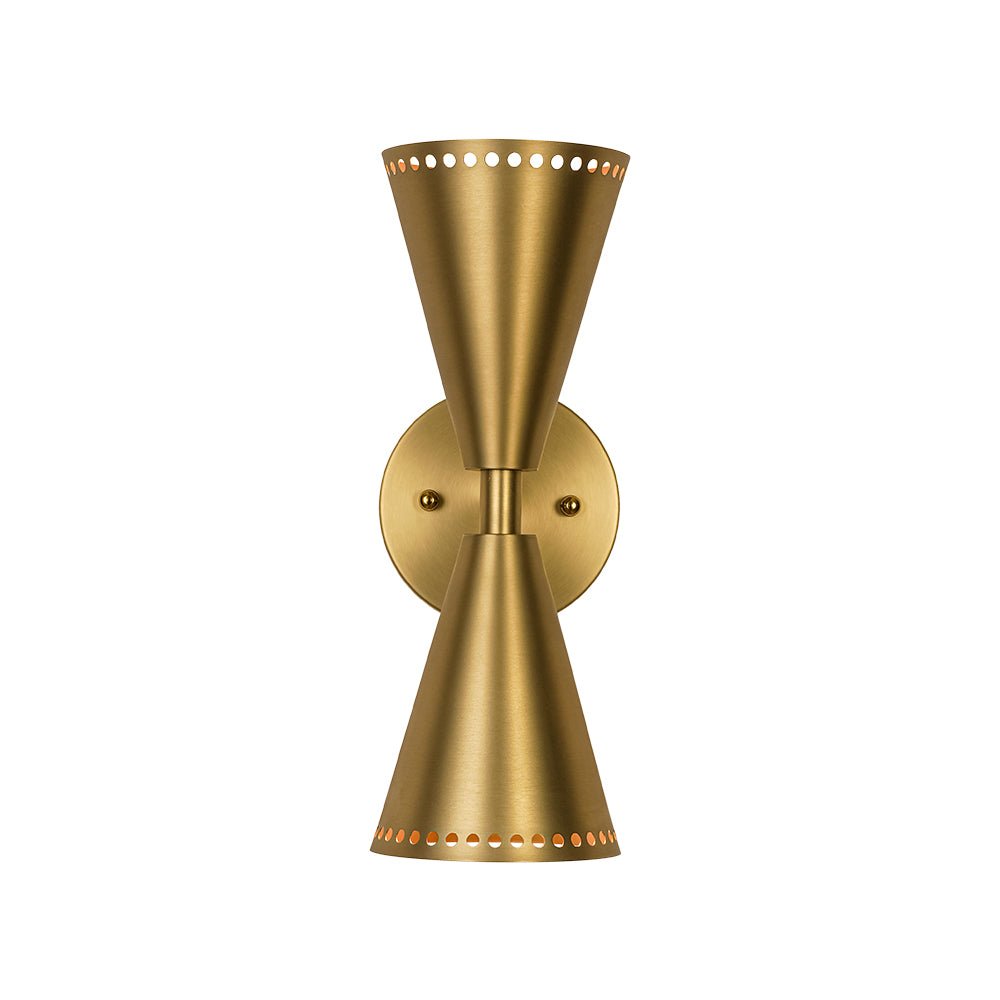 Mid-Century Modern 2-Light Up Down Cone Wall Sconce