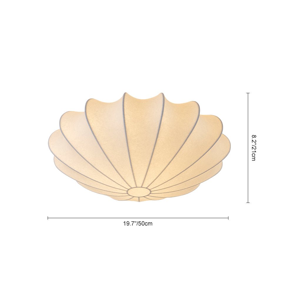 Mid-Century Modern White Flush Mount Light