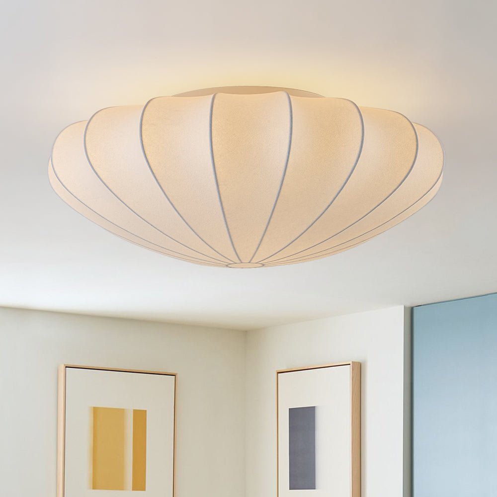 Mid-Century Modern White Flush Mount Light