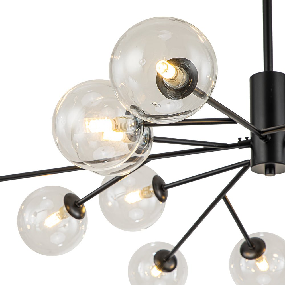 Mid Century Sputnik Glass Globe Bubble Branch Chandelier