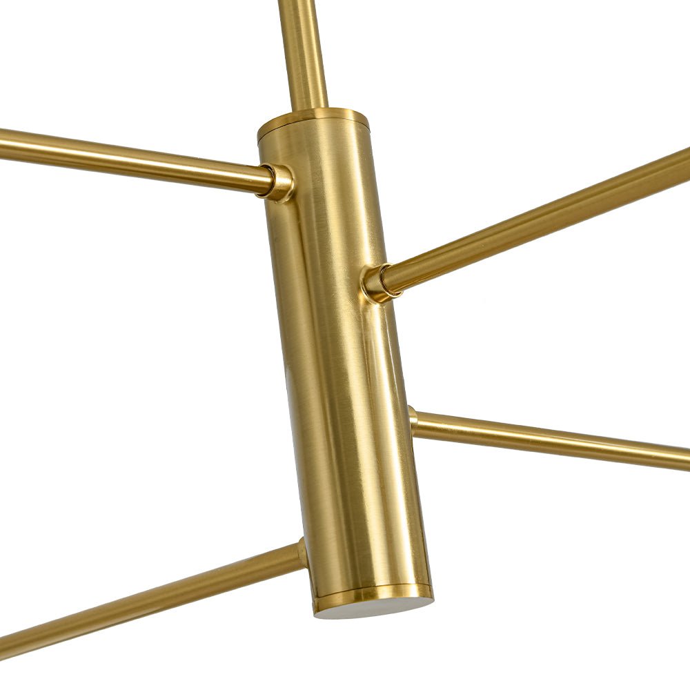 Mid-Century White Brass 8-Light UP and Down Chandelier