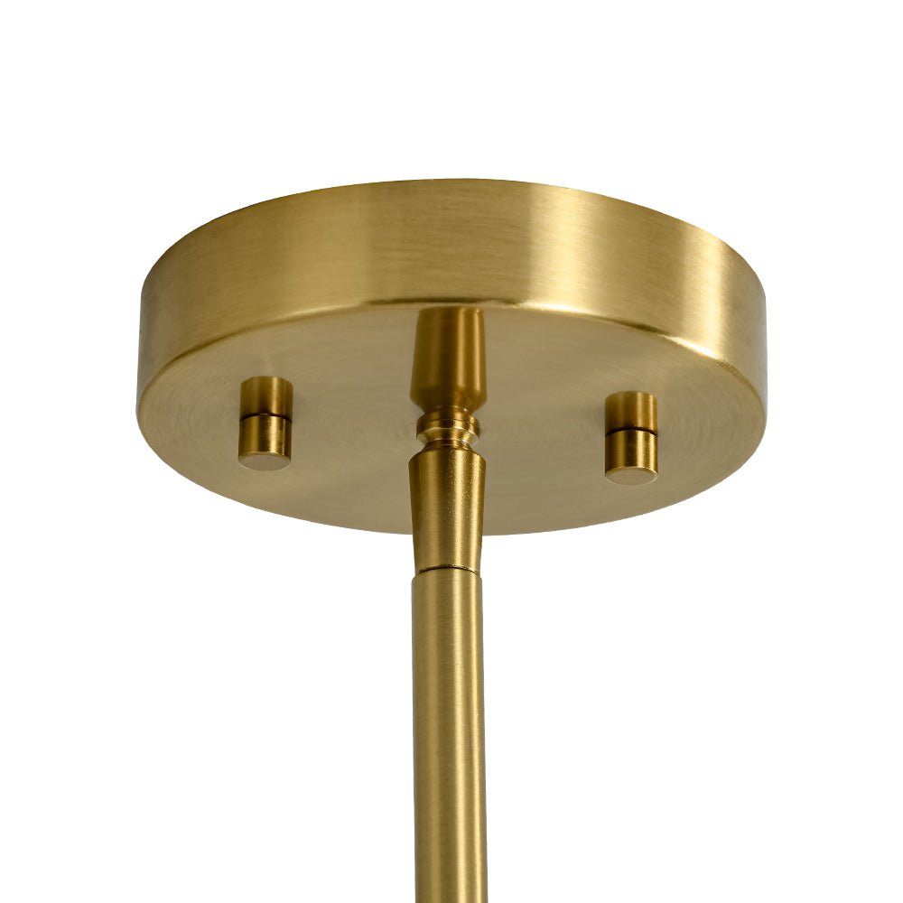 Mid-Century White Brass 8-Light UP and Down Chandelier