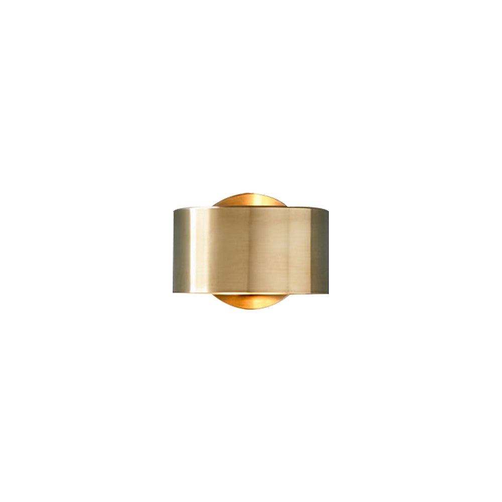 Minimalist 1-Light Brass Drum Wall Light