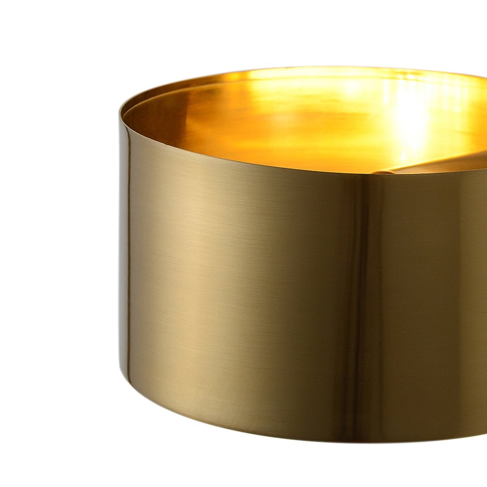 Minimalist 1-Light Brass Drum Wall Light