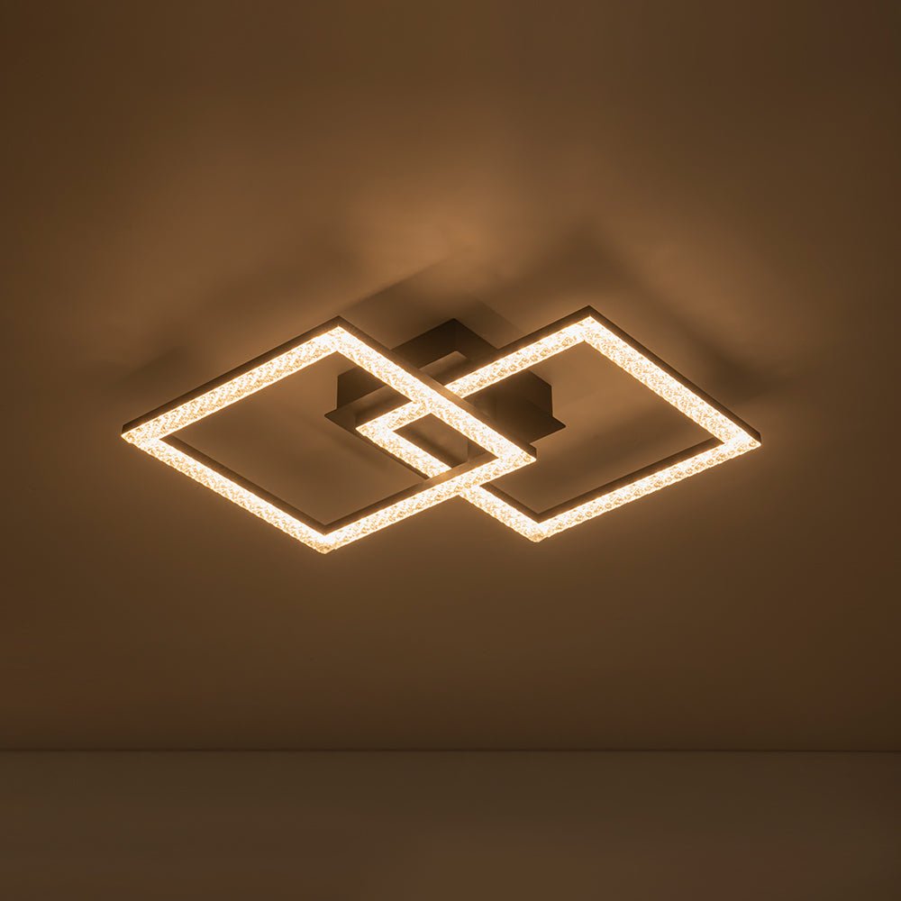 Minimalist 2-light Square Dimmable LED Semi Flush Mount