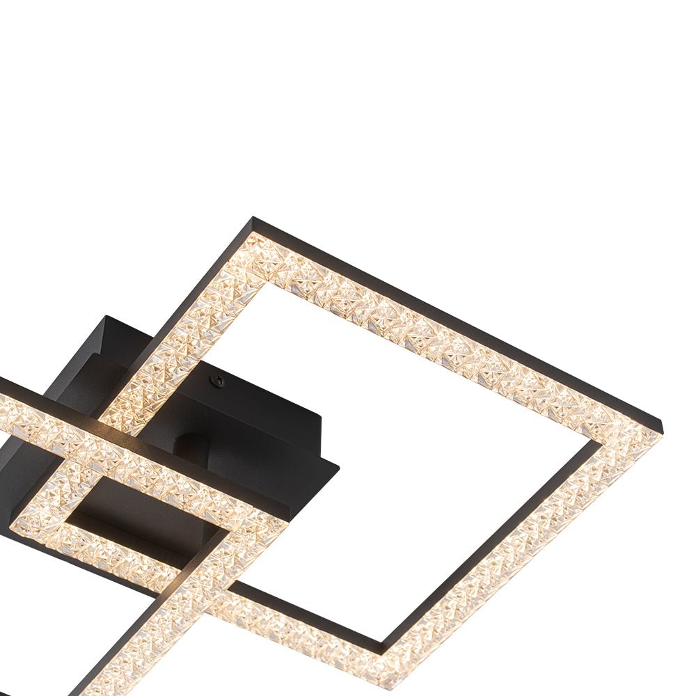 Minimalist 2-light Square Dimmable LED Semi Flush Mount
