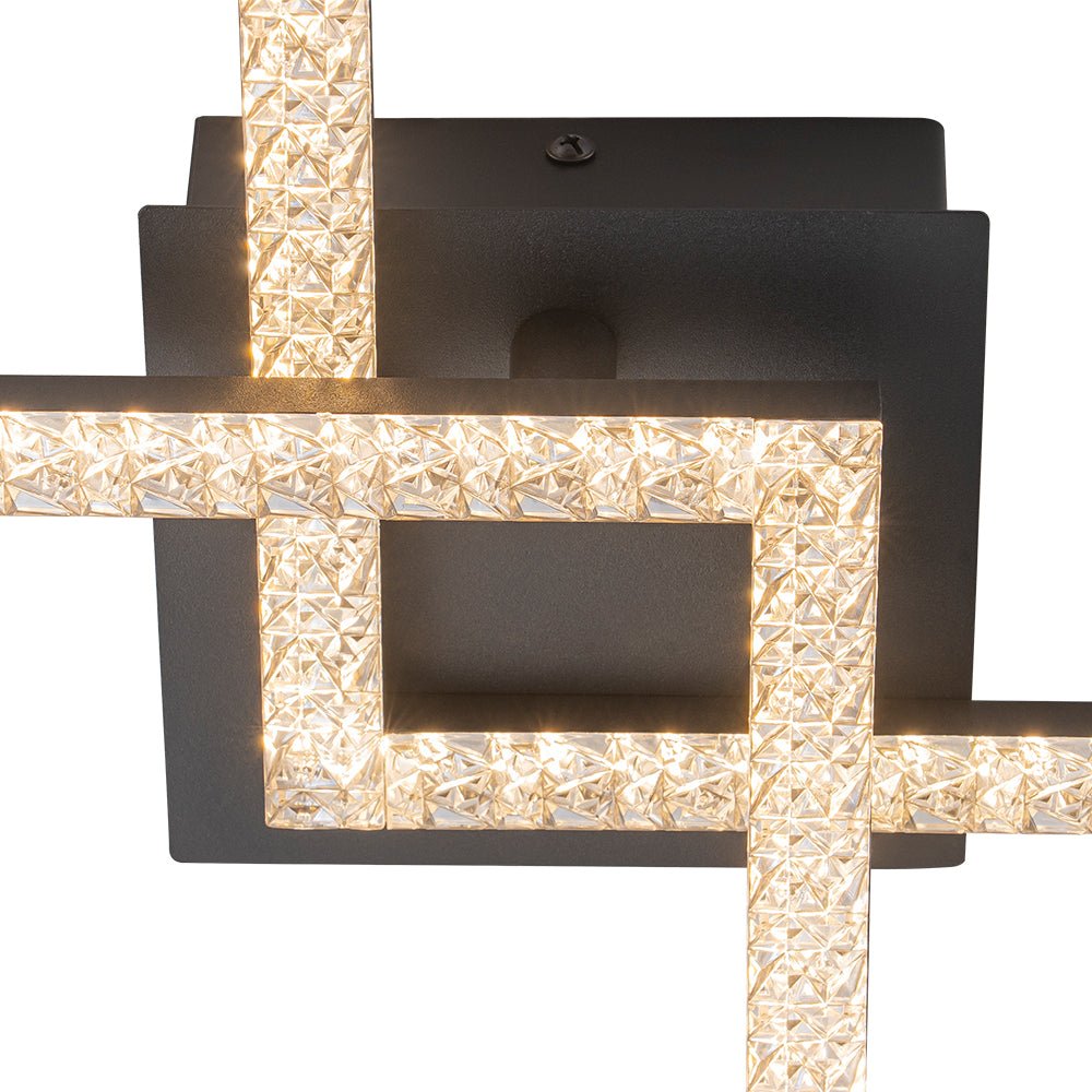 Minimalist 2-light Square Dimmable LED Semi Flush Mount