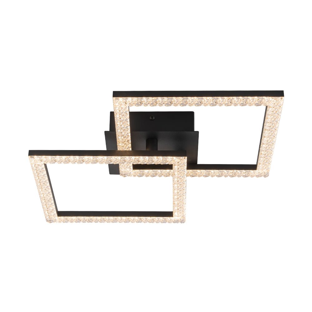 Minimalist 2-light Square Dimmable LED Semi Flush Mount