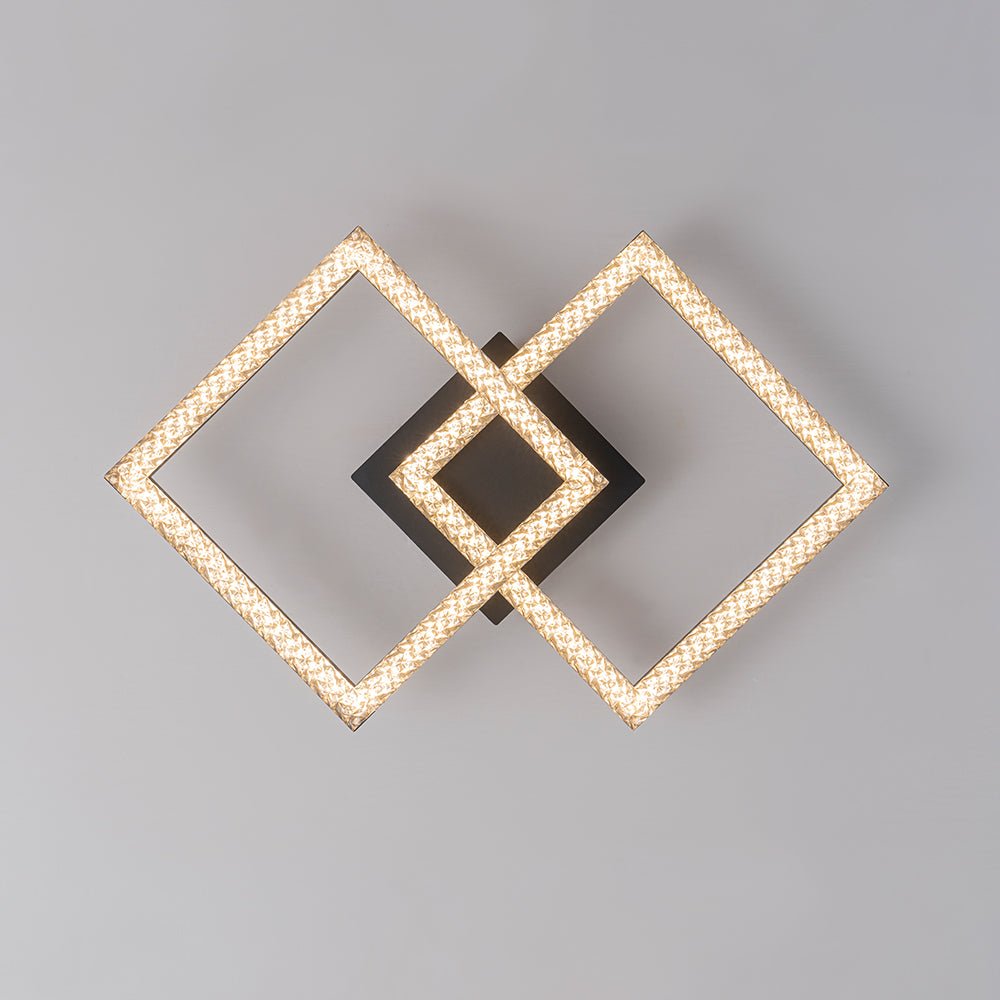 Minimalist 2-light Square Dimmable LED Semi Flush Mount