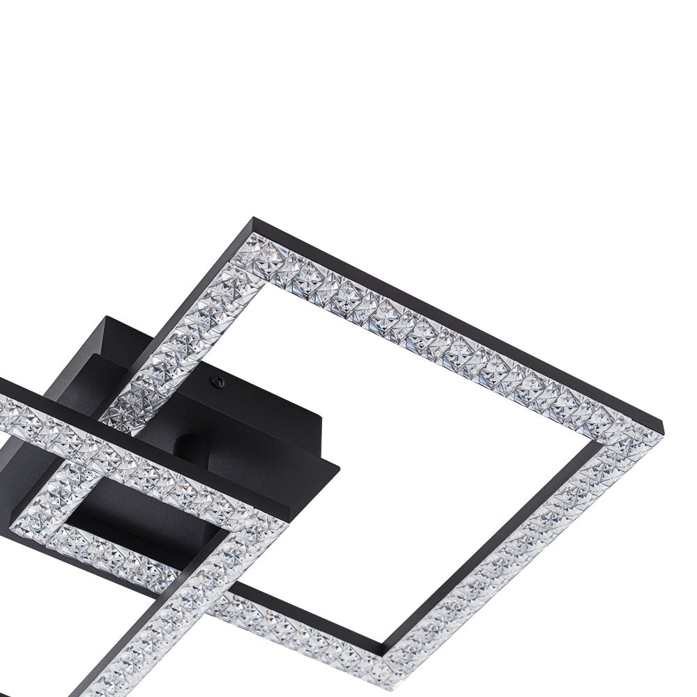 Minimalist 2-light Square Dimmable LED Semi Flush Mount