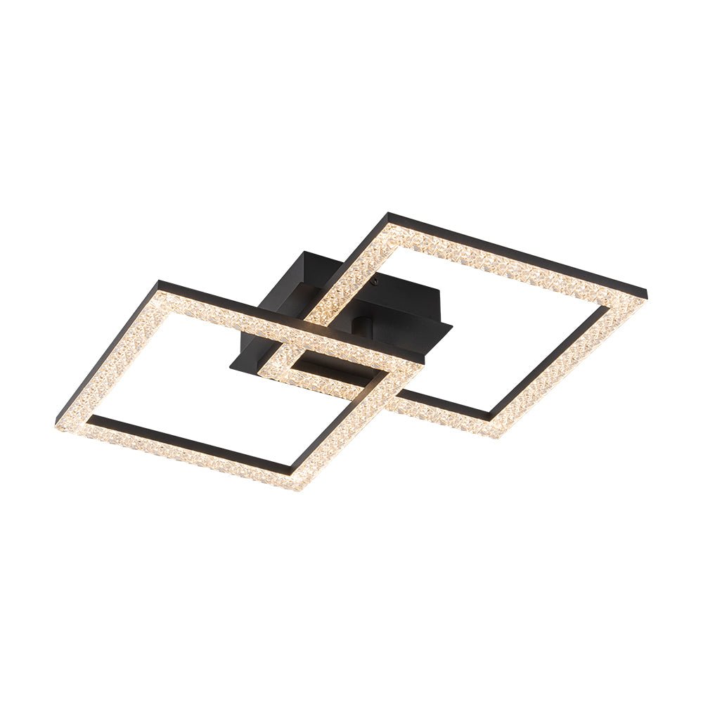 Minimalist 2-light Square Dimmable LED Semi Flush Mount