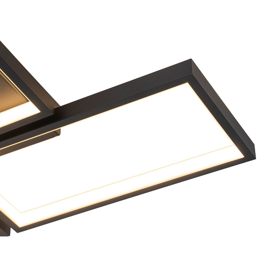 Minimalist 4-light Rectangular Dimmable LED Semi Flush Mount
