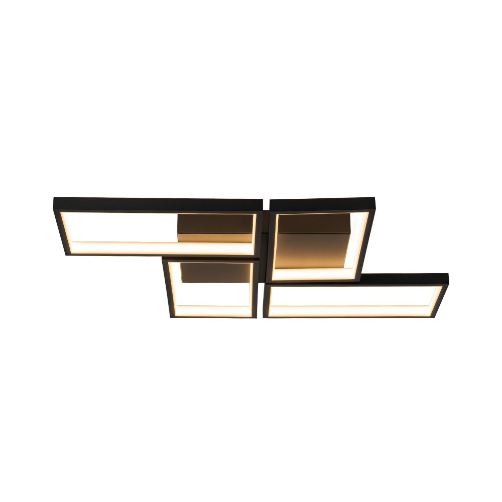 Minimalist 4-light Rectangular Dimmable LED Semi Flush Mount