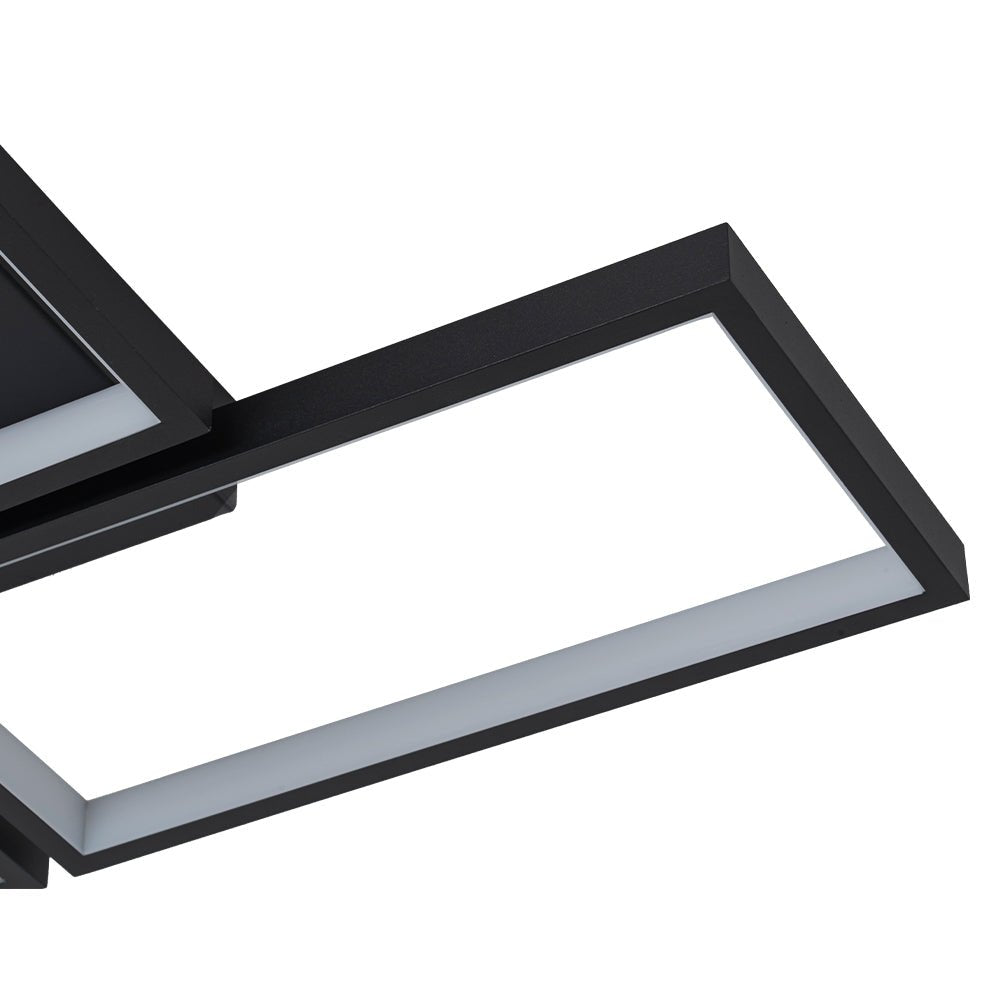 Minimalist 4-light Rectangular Dimmable LED Semi Flush Mount