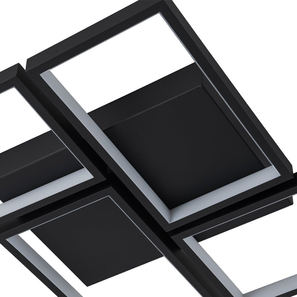 Minimalist 4-light Rectangular Dimmable LED Semi Flush Mount
