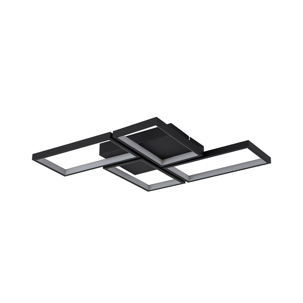 Minimalist 4-light Rectangular Dimmable LED Semi Flush Mount