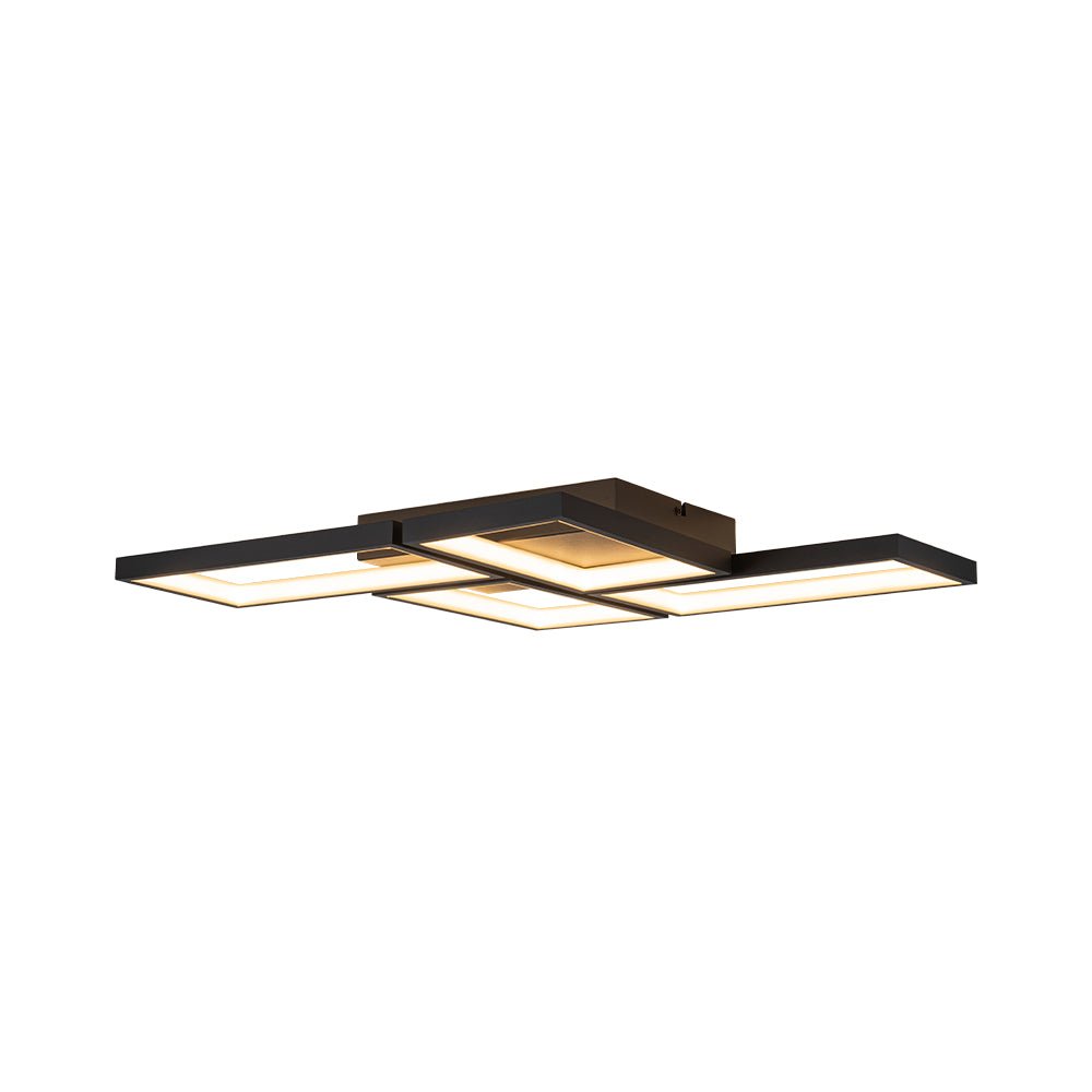 Minimalist 4-light Rectangular Dimmable LED Semi Flush Mount