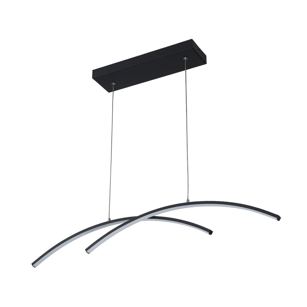 Minimalist Dimmable LED Black Arched Island Chandelier