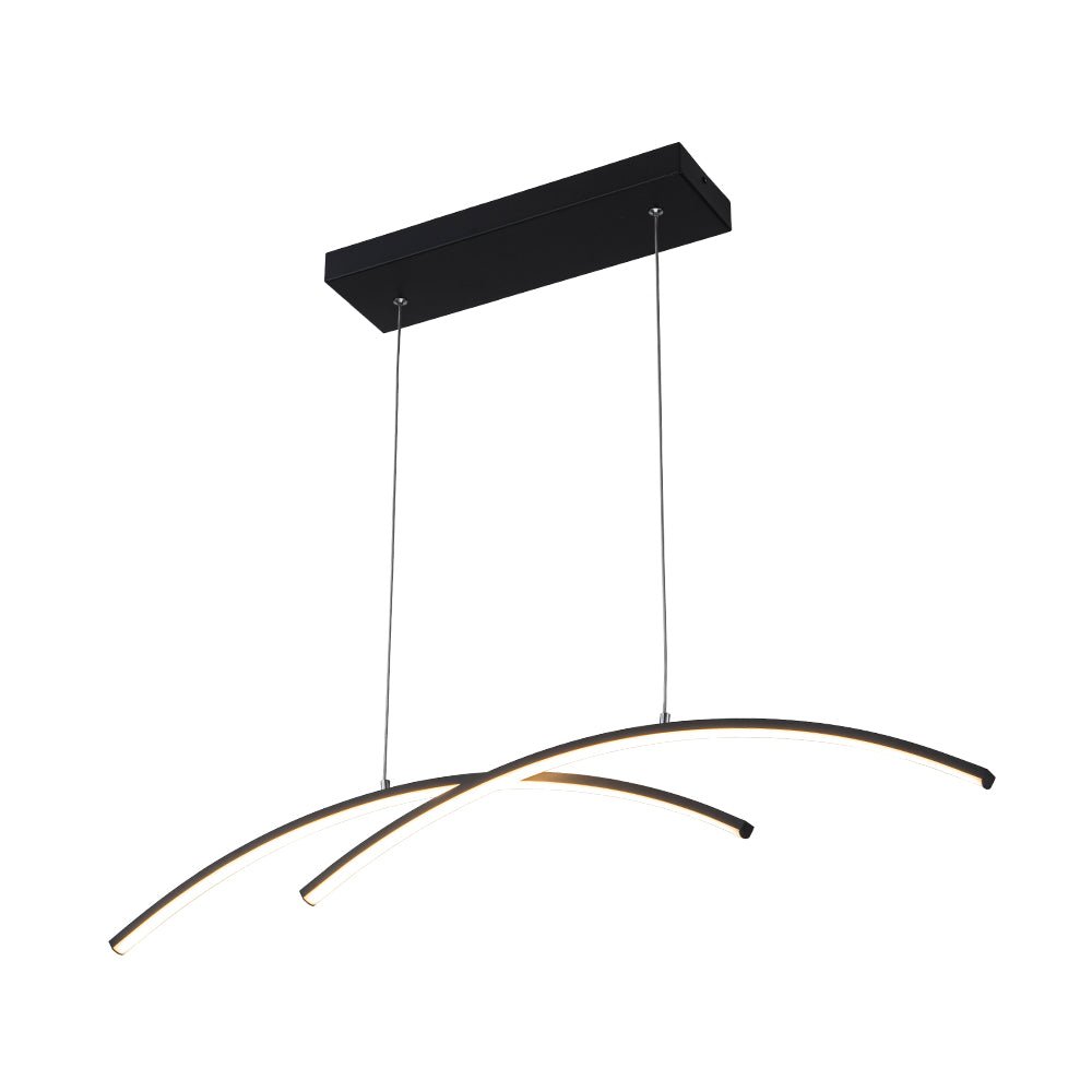 Minimalist Dimmable LED Black Arched Island Chandelier