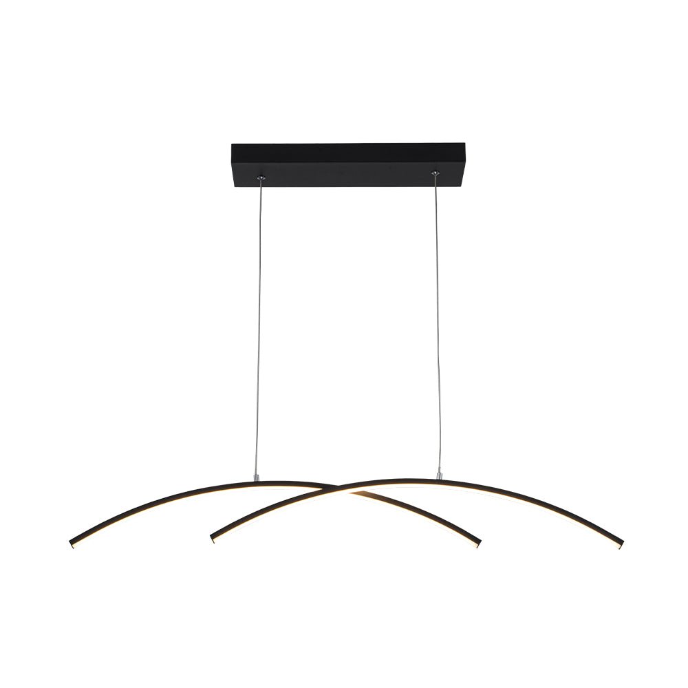 Minimalist Dimmable LED Black Arched Island Chandelier