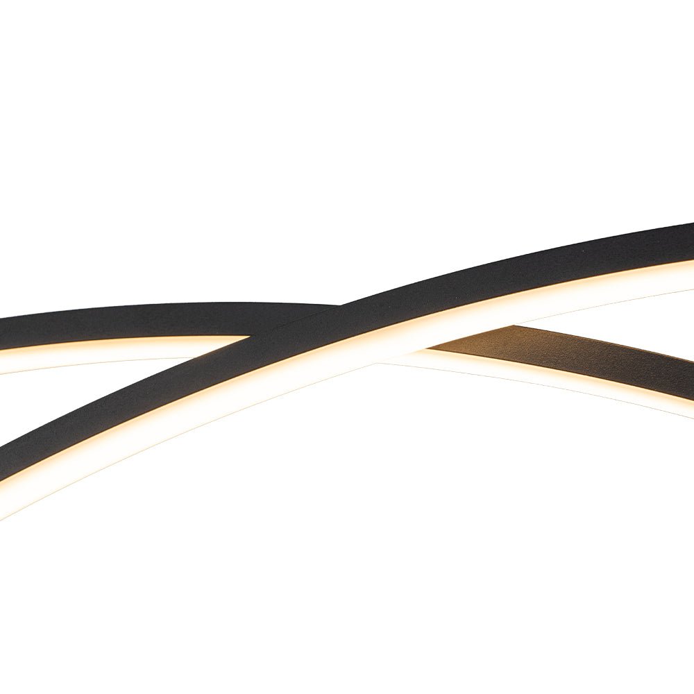 Minimalist Dimmable LED Black Arched Island Chandelier