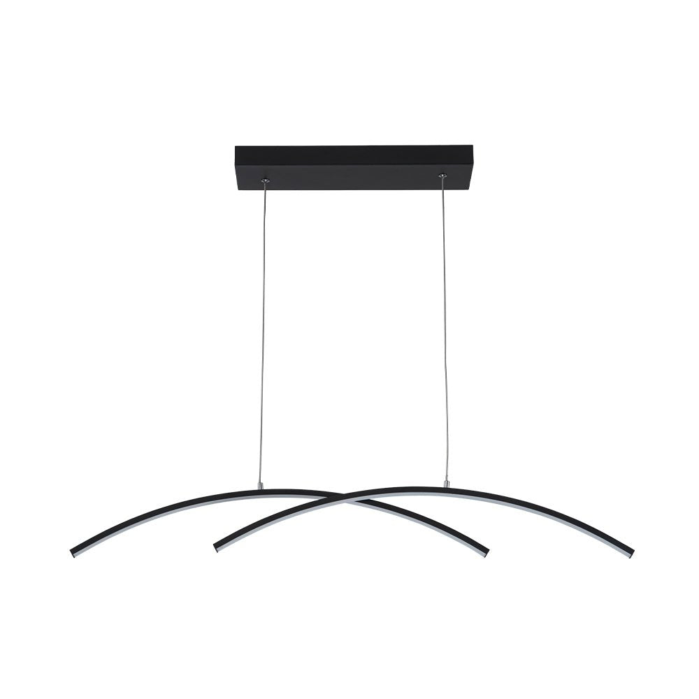 Minimalist Dimmable LED Black Arched Island Chandelier