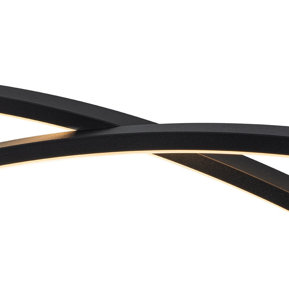 Minimalist Dimmable LED Black Arched Island Chandelier