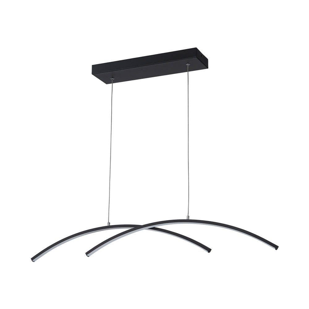 Minimalist Dimmable LED Black Arched Island Chandelier