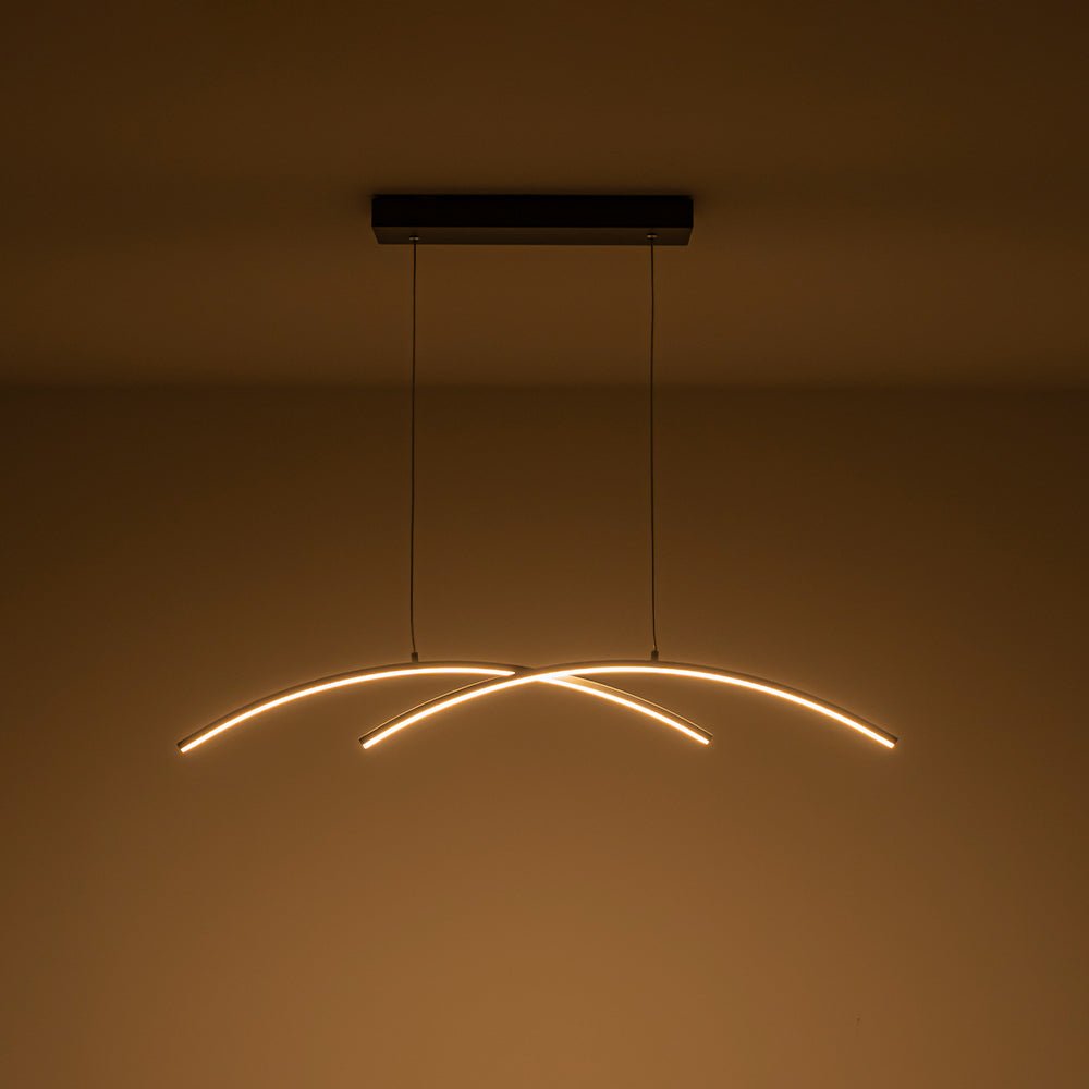 Minimalist Dimmable LED Black Arched Island Chandelier