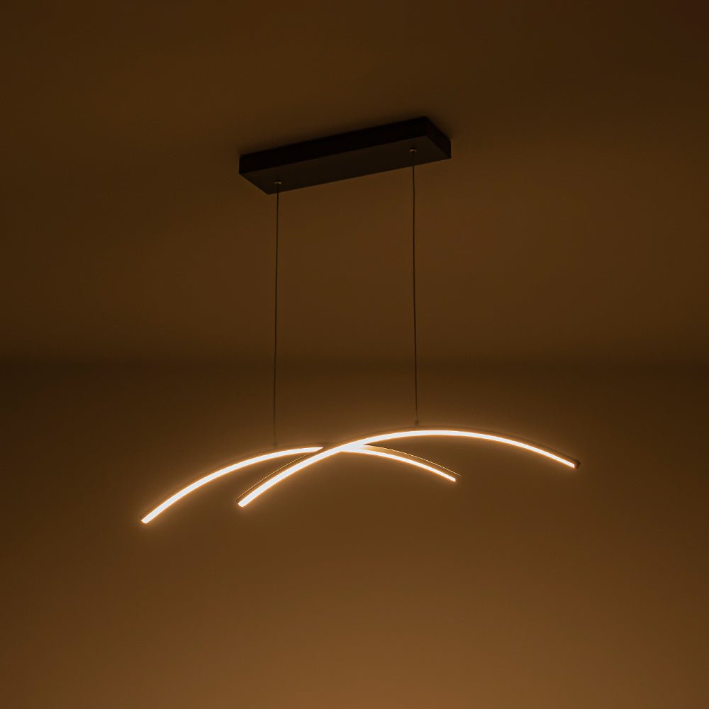 Minimalist Dimmable LED Black Arched Island Chandelier