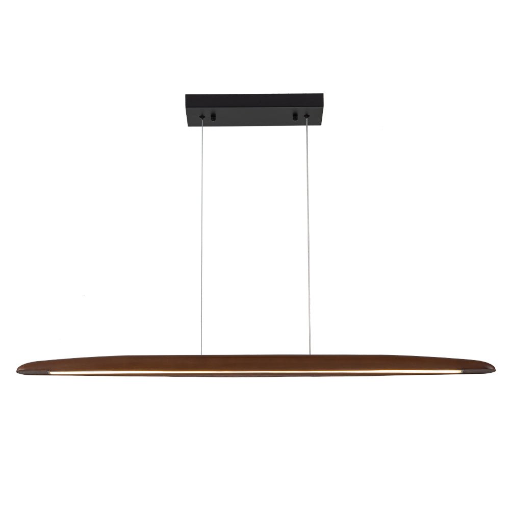 Minimalist Linear Wood Dimmable LED Island Pendant