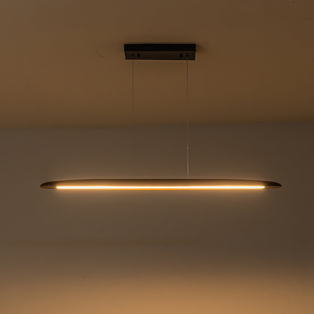 Minimalist Linear Wood Dimmable LED Island Pendant