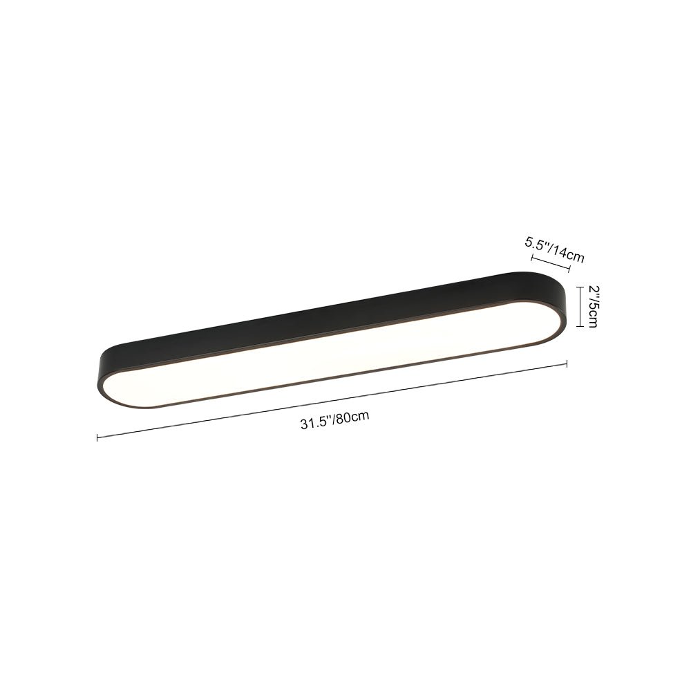 Minimalist Long Oval Dimmable LED Flush Mount Ceiling Light