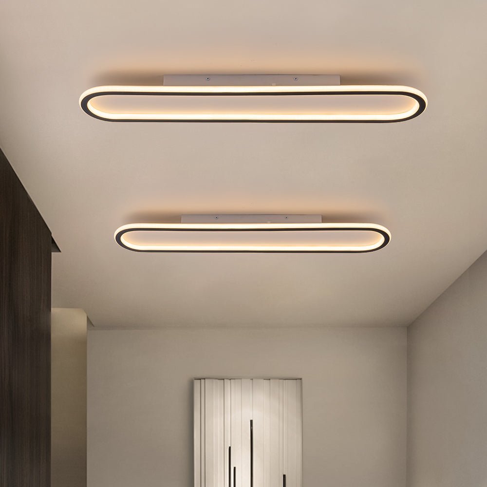 Minimalist Streamlined Oval Warm LED Ceiling Light