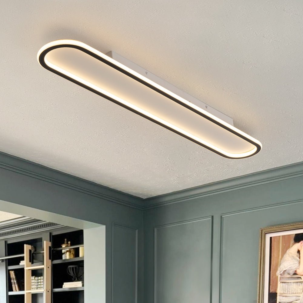 Minimalist Streamlined Oval Warm LED Ceiling Light