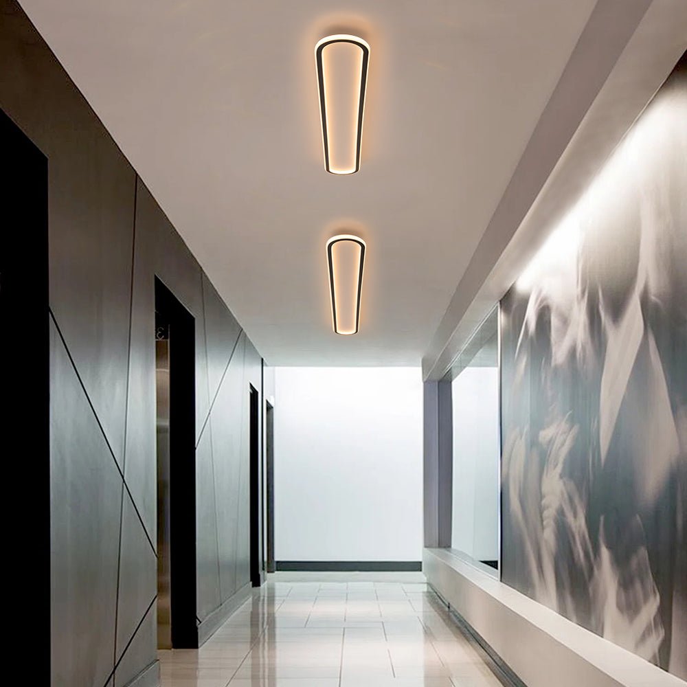 Minimalist Streamlined Oval Warm LED Ceiling Light
