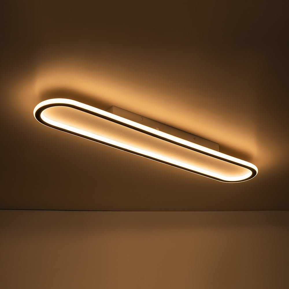 Minimalist Streamlined Oval Warm LED Ceiling Light