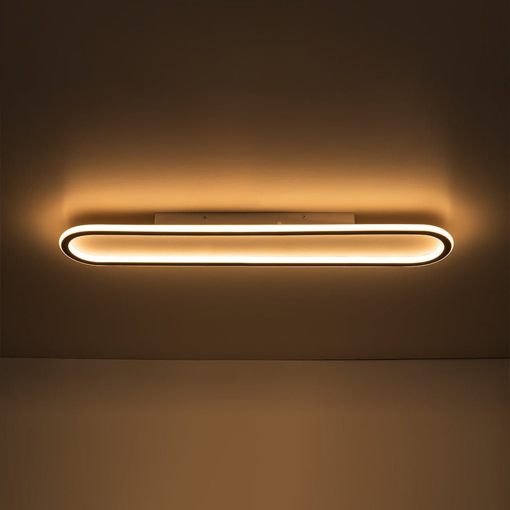 Minimalist Streamlined Oval Warm LED Ceiling Light