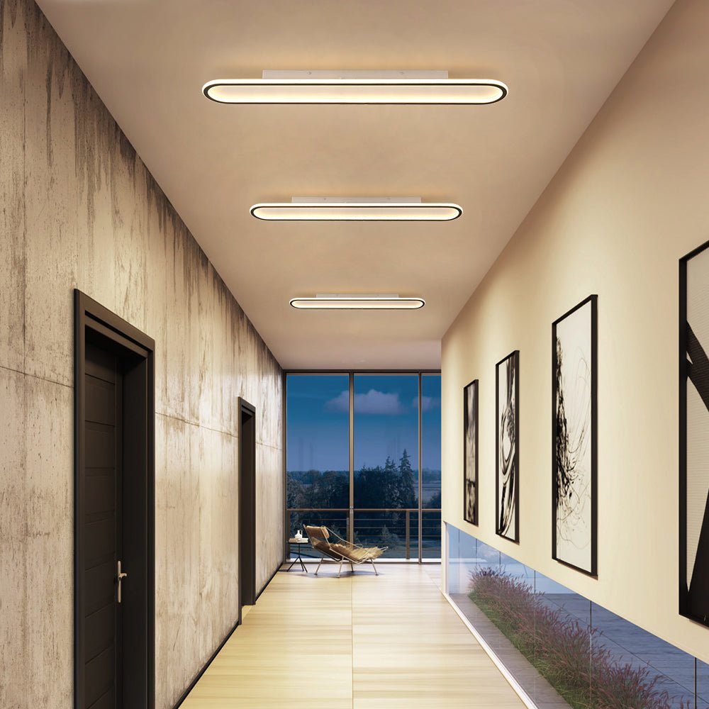 Minimalist Streamlined Oval Warm LED Ceiling Light