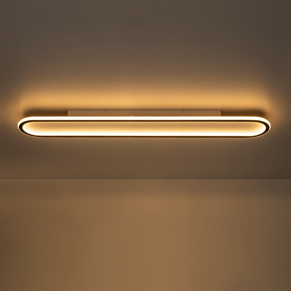 Minimalist Streamlined Oval Warm LED Ceiling Light