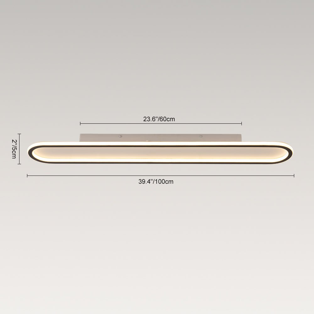 Minimalist Streamlined Oval Warm LED Ceiling Light