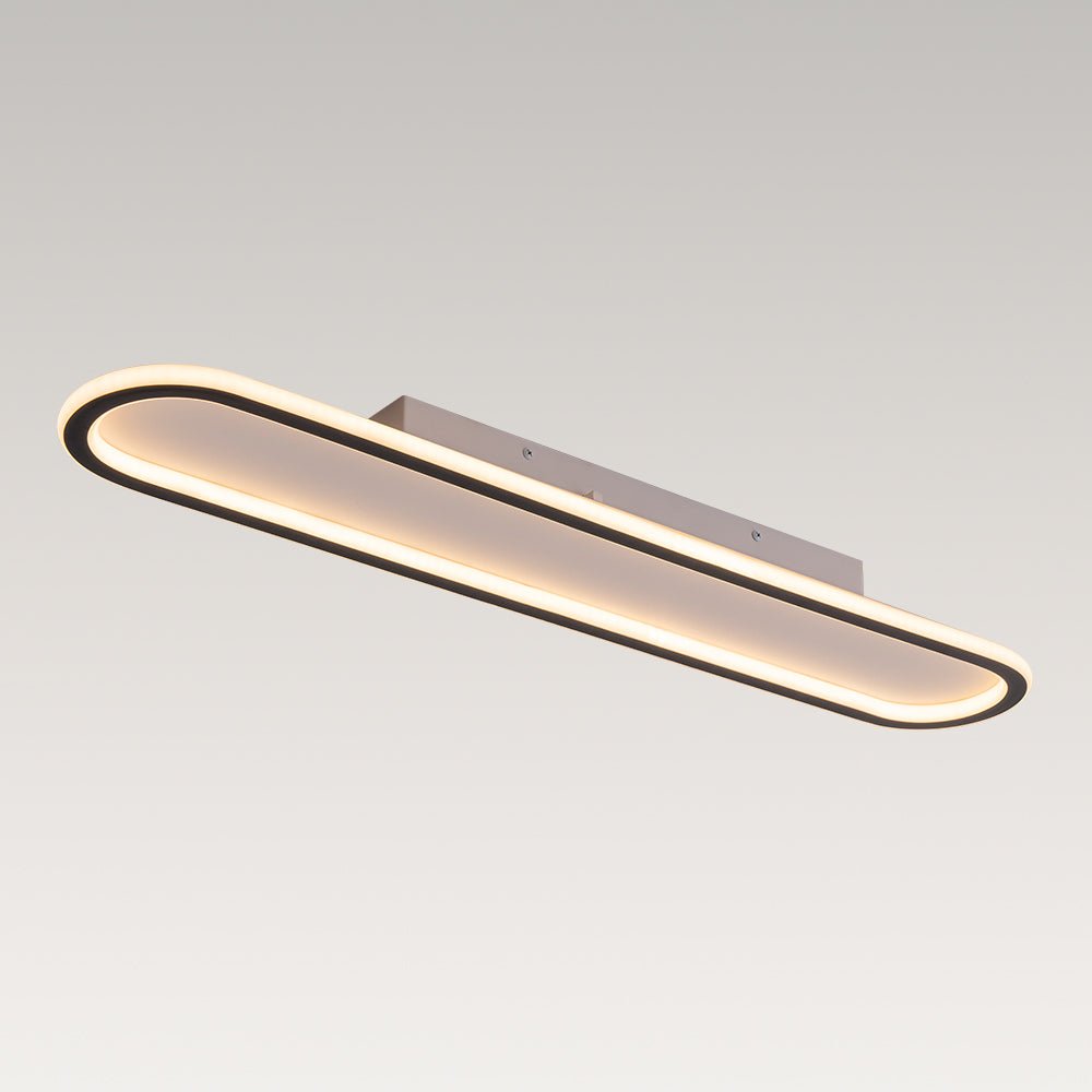 Minimalist Streamlined Oval Warm LED Ceiling Light