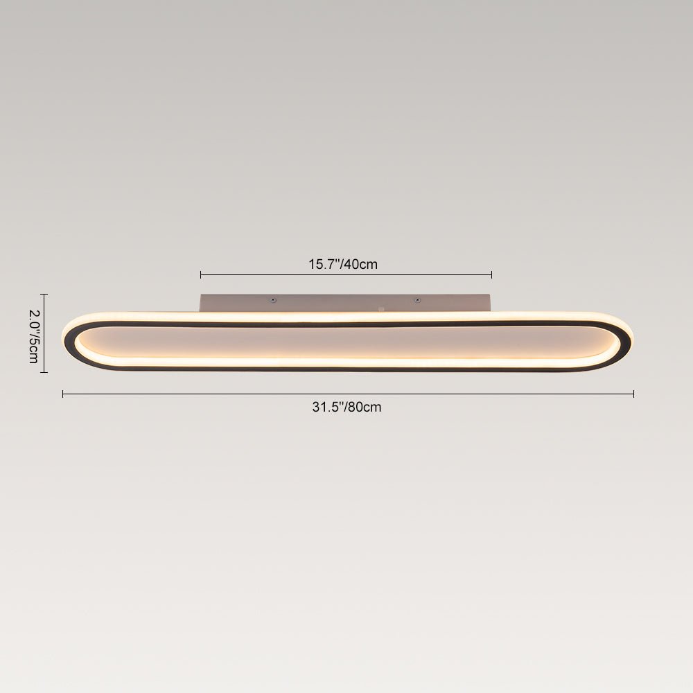 Minimalist Streamlined Oval Warm LED Ceiling Light
