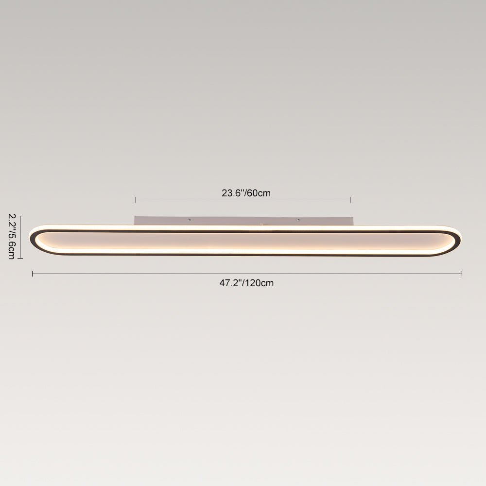 Minimalist Streamlined Oval Warm LED Ceiling Light