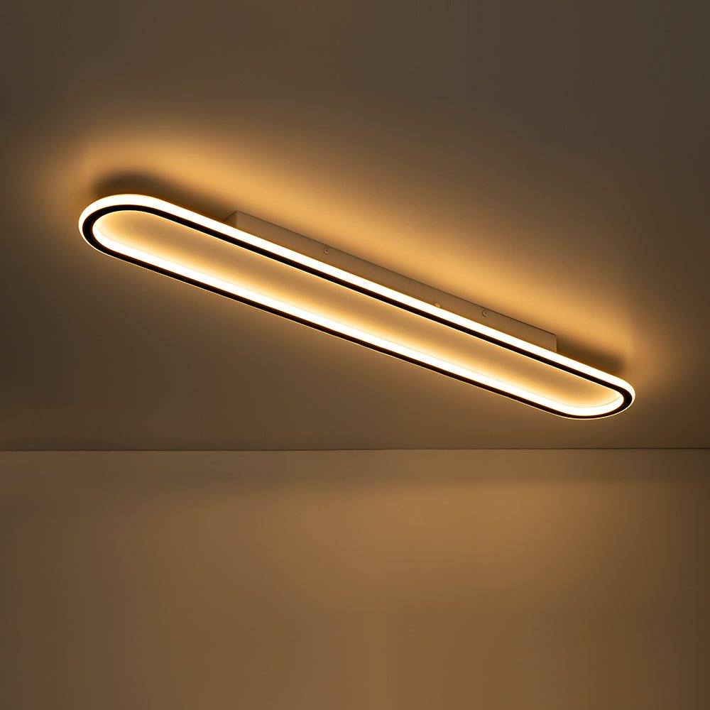 Minimalist Streamlined Oval Warm LED Ceiling Light