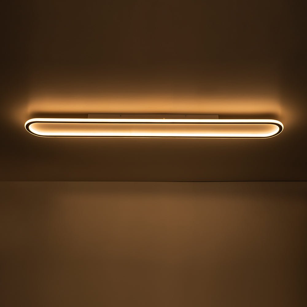 Minimalist Streamlined Oval Warm LED Ceiling Light