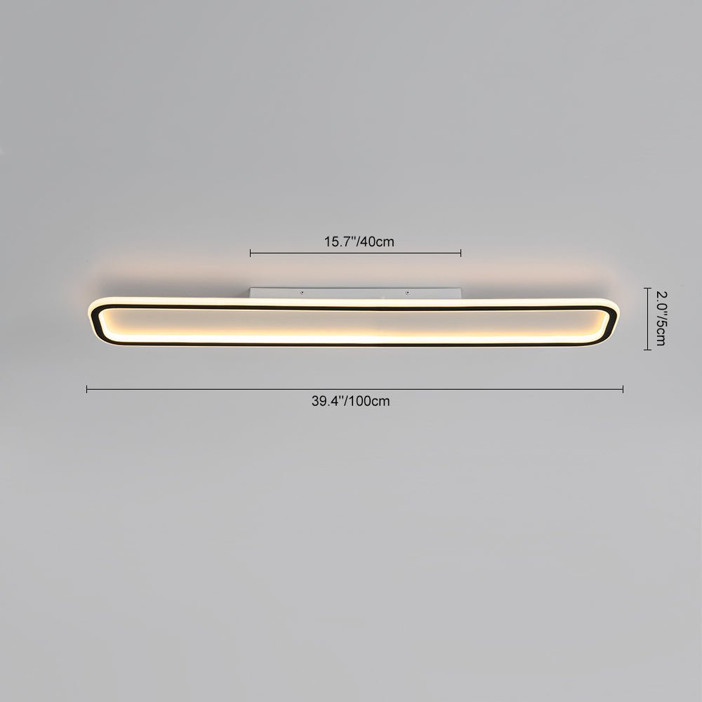Minimalist Streamlined Rectangular Warm LED Ceiling Light