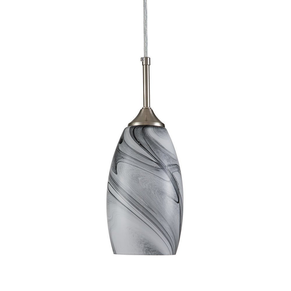 Modern 1-Light Glass Mica Kitchen Pendant Light
