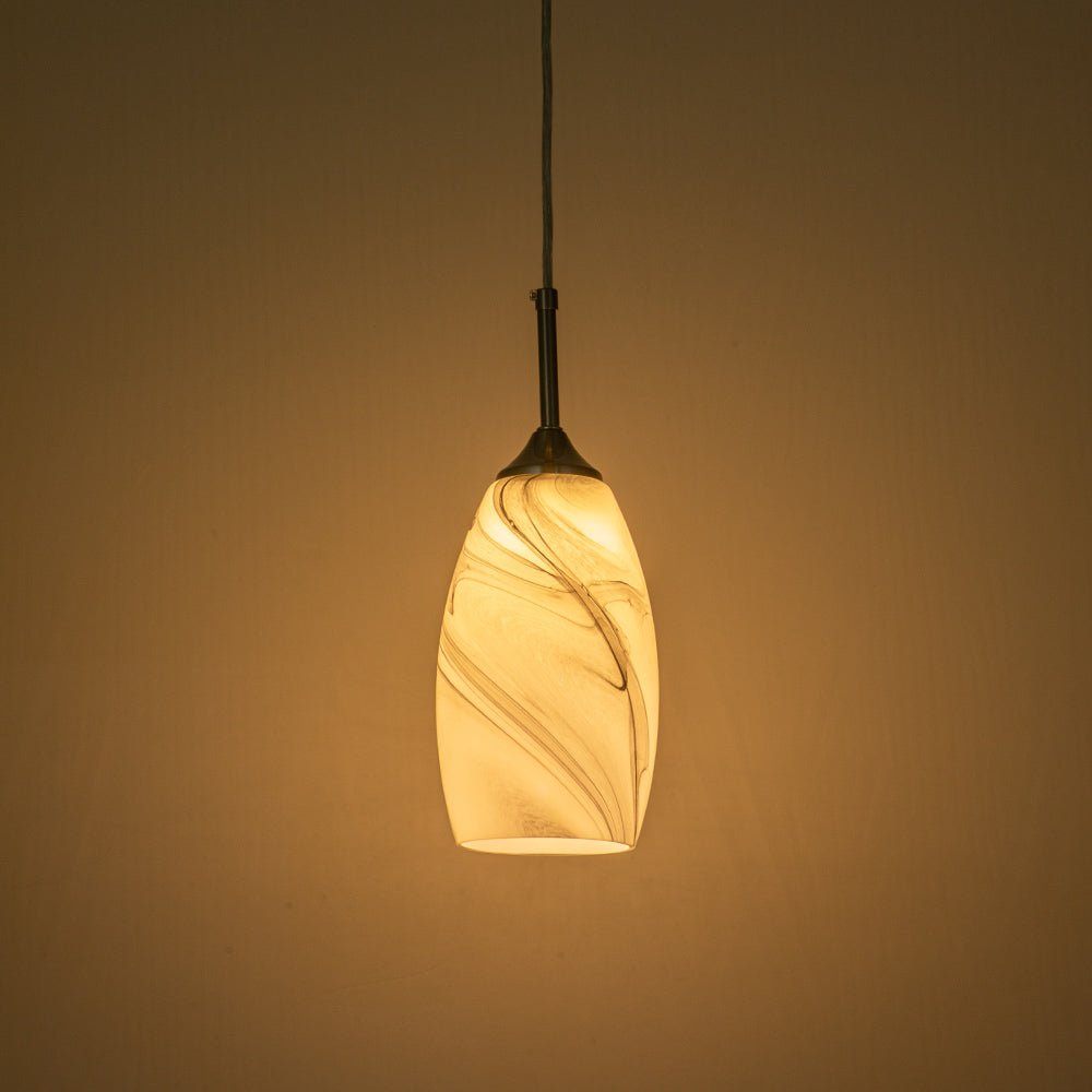 Modern 1-Light Glass Mica Kitchen Pendant Light