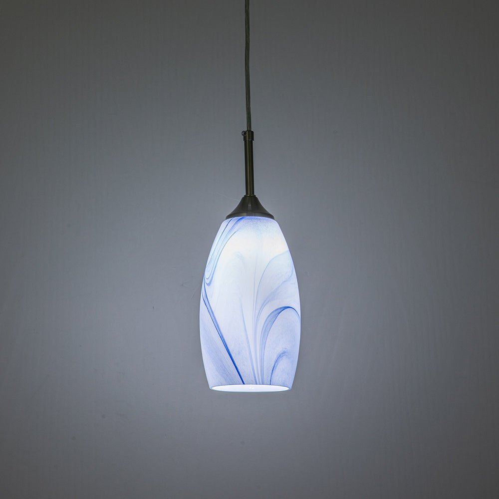 Modern 1-Light Glass Mica Kitchen Pendant Light